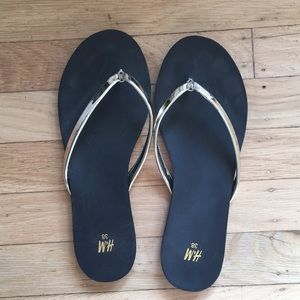 h and m gold sandals